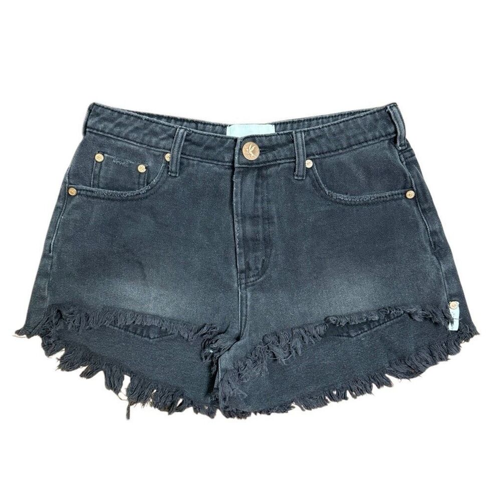 One Teaspoon Cutoff Denim‎ Shorts Black High Waisted Women’s Size 27